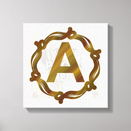 Artisan Monogram A Stretched Canvas Print
