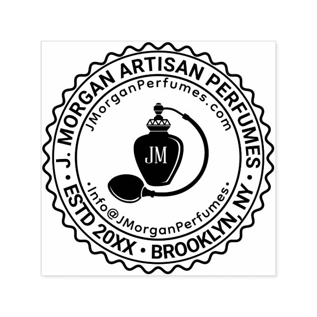 Artisan Perfume Business Name Location URL Email S Self-inking Stamp (Design)