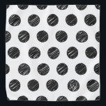 Artisan Polka Dots Black White Chic INITIAL Fun Bandana<br><div class="desc">Artisan Polka Dots in black on white background with custom INITIAL in white. Easy to personalize text,  text color,  font. Great for ANY Pet,  Chic fur baby,  matching Pet Parent. Modern,  Timeless,  Fun. Mix and match entire Pet / New Years / Gift Wrap Collections by TMCdesigns.</div>