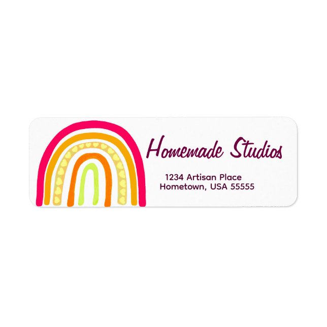 Artisan Rainbow Handmade Happiness Label (Front)
