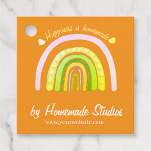 Artisan Rainbow 'Happiness is Homemade'  Favor Tags