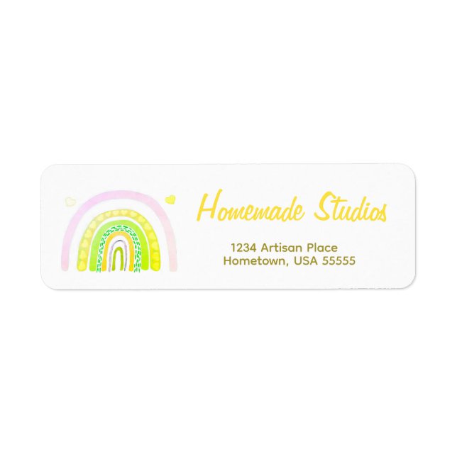 Artisan Rainbow 'Happiness is Homemade'  Label (Front)