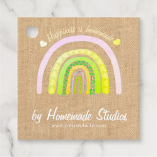 Artisan Rainbow Raw Canvas 'Homemade'  Favor Tags