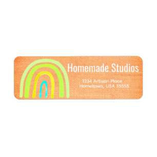 Artisan Raw Canvas Rainbow Handmade Happiness Label