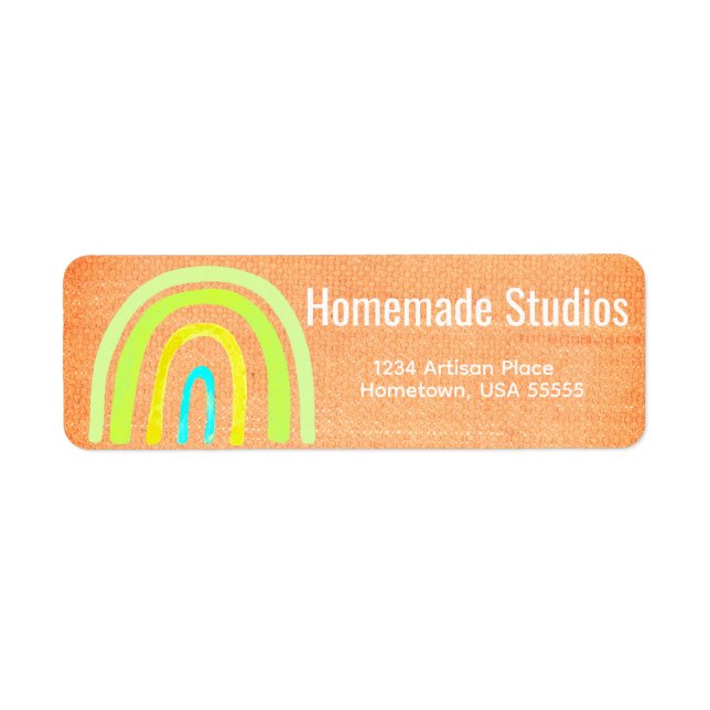 Artisan Raw Canvas Rainbow  Handmade Happiness  Label (Front)
