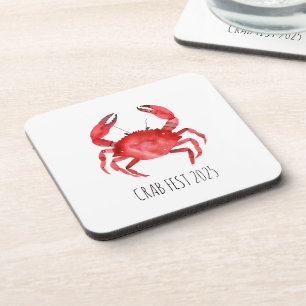 Artisan Red Crab EVENT NAME Coastal Fun Beverage Coaster