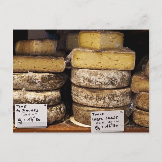 artisan regional french cheeses postcard (Front)