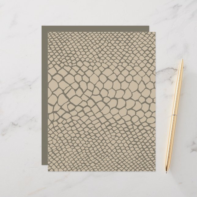 Artisan Reptile Pattern Snakeskin Taupe Chic Craft (Front/Back In Situ)