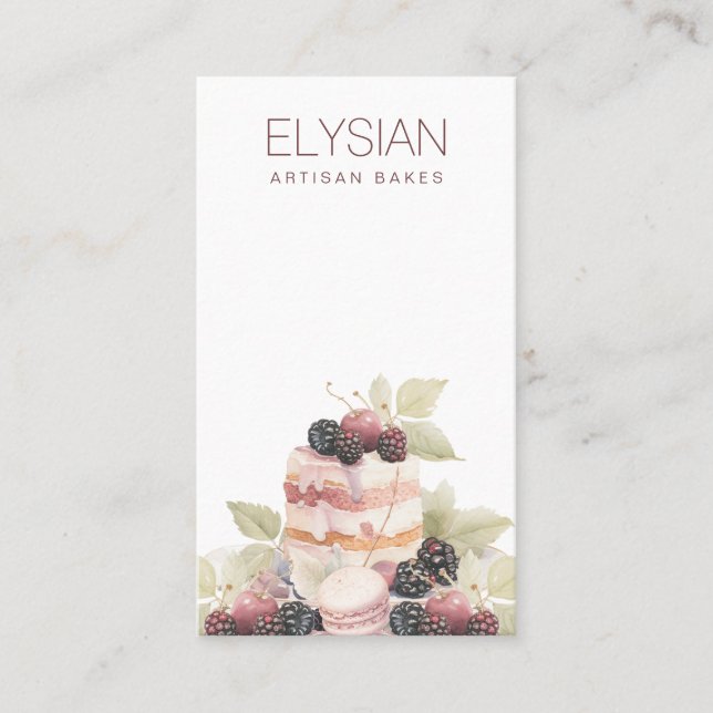 Artisan Watercolor Baker Bakery Pastry Chef  Business Card (Front)