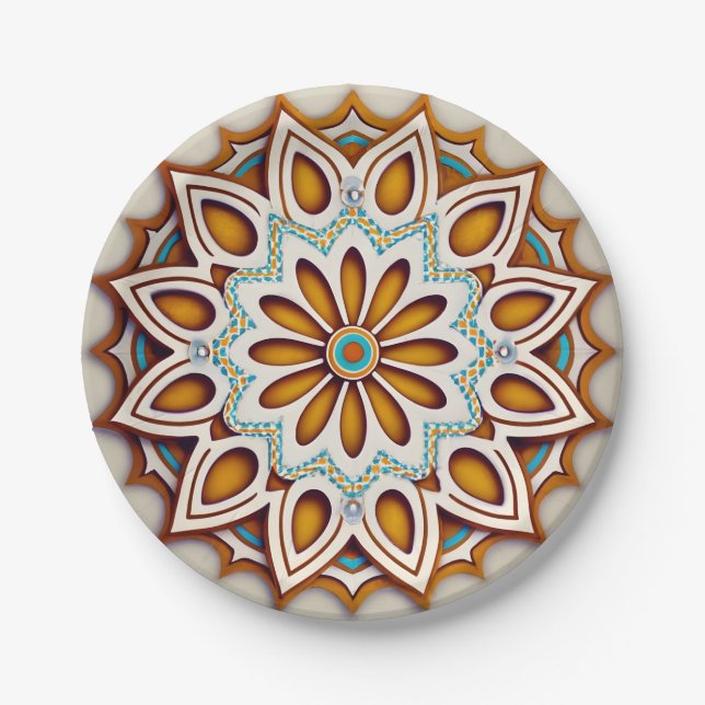 Artisana Moroccan Andalusian mosaic Paper Plates (Front)