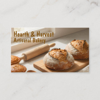 Artisanal Bakery Business Card Bread & Pie Graphic