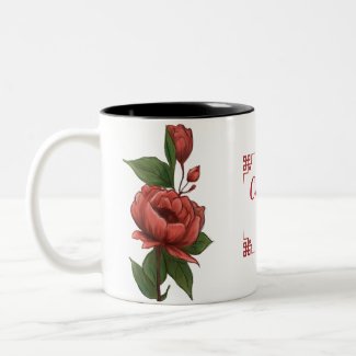 Artisanal Red Rose Hand-Painted Floral Elegance   