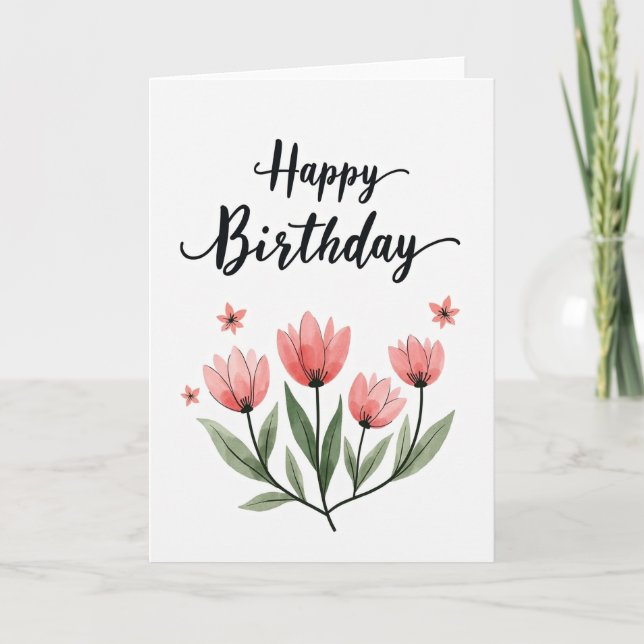 Artisanal Script Birthday Card (Front)