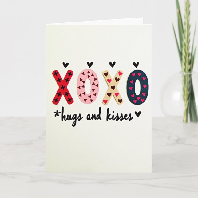 Artisanal Xoxo Hugs Kisses Card (Front)