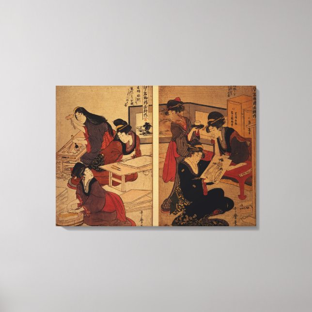 Artisans Making a Woodcut, c.1857 Canvas Print (Front)