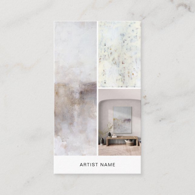 Artist 3 Image Grid Template Business Card (Front)