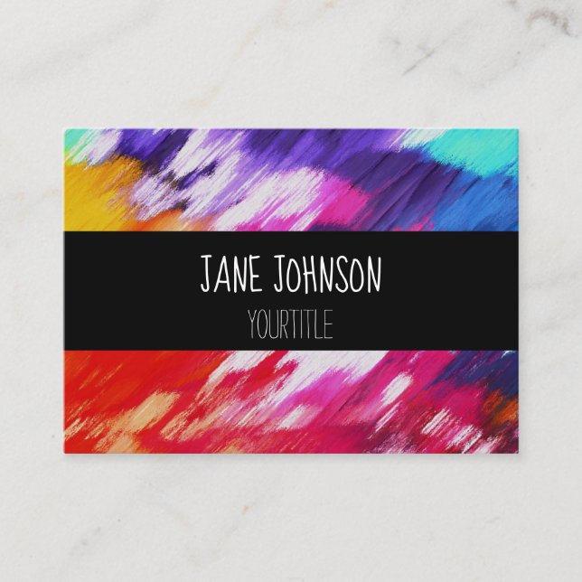 Artist abstract colorful painted business card (Front)