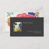 Artist Add Your Photo Black Business Card (Front/Back)