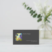 Artist Add Your Photo Black Business Card (Standing Front)