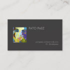 Artist Add Your Photo Black Business Card