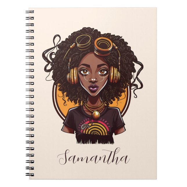 Artist Afro Woman Notebook (Front)