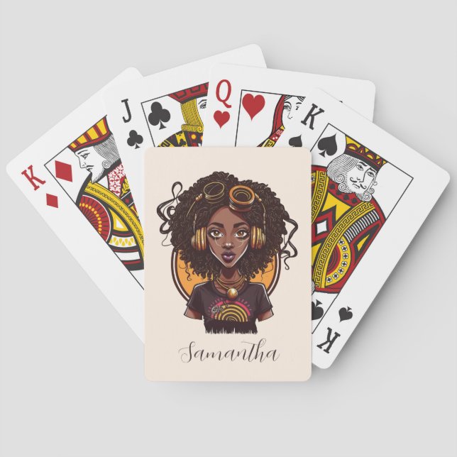 Artist Afro Woman Poker Cards (Back)