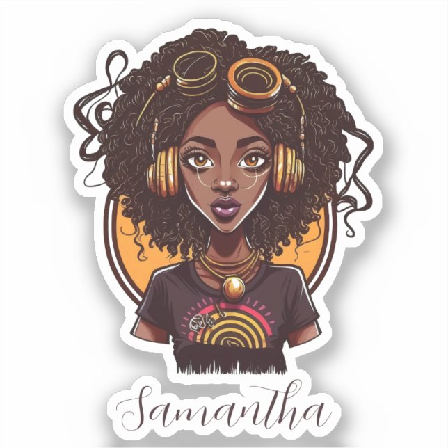 Artist Afro Woman Sticker (Front)