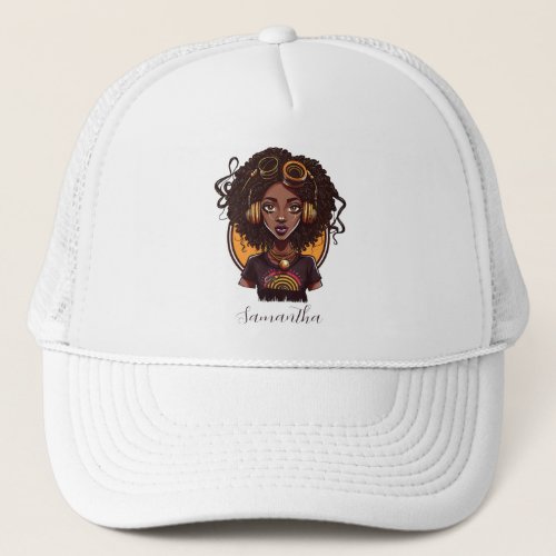 Artist Afro Woman Trucker Hat