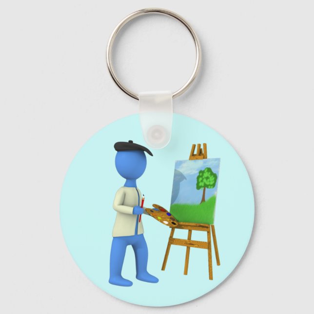 Artist and Easel Keychain (Front)