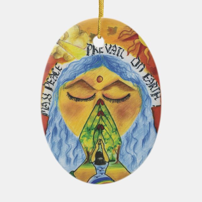 Artist Anjali ~ Age 11 ~ India Ceramic Ornament (Front)