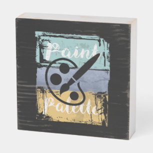 Artist Art Teacher Shirt - Retro Paint Palette Wooden Box Sign