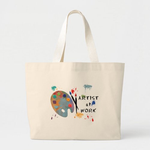 Artist At Work Large Tote Bag