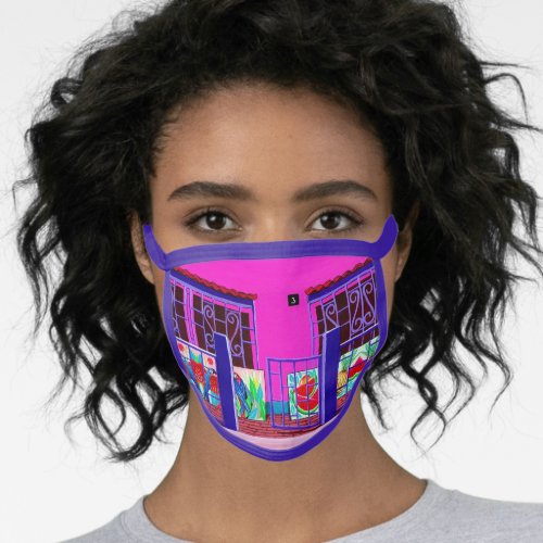 Artist Backyard House Exotic Glimpse Face Mask