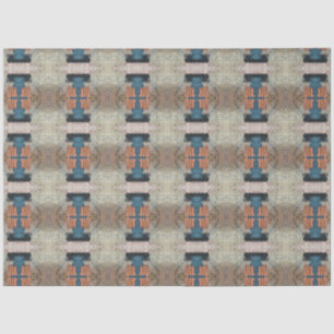 Artist Beige Blue Orange Large Abstract Geometric Tissue Paper