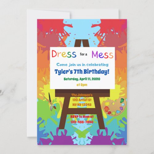 Artist Birthday Party Invitation