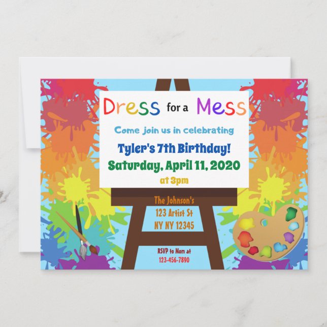 Artist Birthday Party Invitation (Front)
