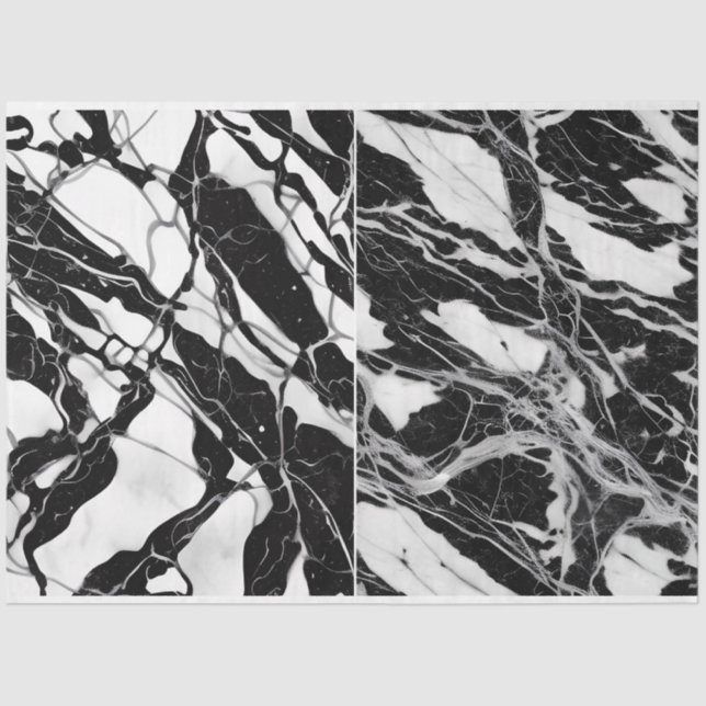 Artist Black White Abstract Marble Texture 1a Tissue Paper (Front)