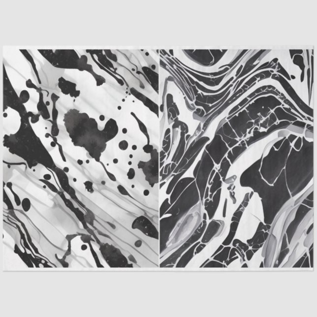 Artist Black White Abstract Marble Texture 1d Tissue Paper (Front)