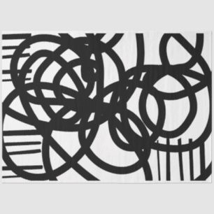 Artist Black White Extra Large Scribble Texture Tissue Paper