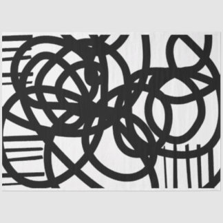 Artist Black White Extra Large Scribble Texture Tissue Paper