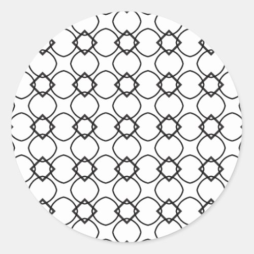 Artist Black White Interlocking Circle Diamond Classic Round Sticker