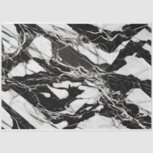 Artist Black White Large Abstract Marble 1b Tissue Paper