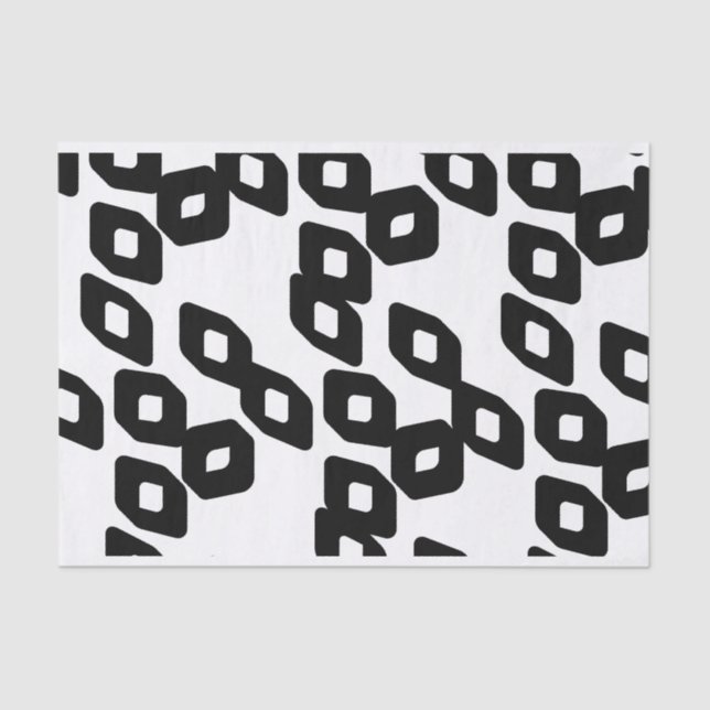 Artist Black White Large Diamond Pattern Texture Tissue Paper (Front)