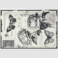 Artist Black White Large Peony Decoupage 