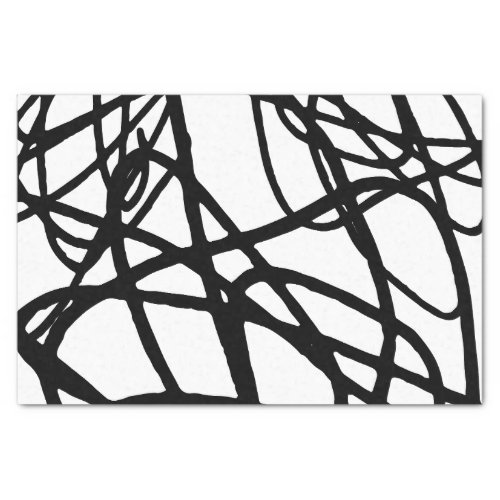 Artist Black White Large Scribble Pattern Texture Tissue Paper