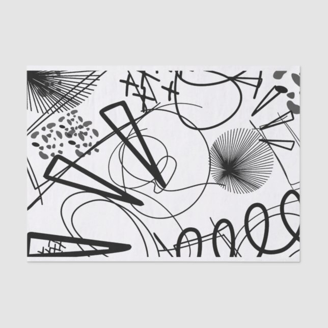 Artist Black White Large Triangle Circle Texture Tissue Paper (Front)