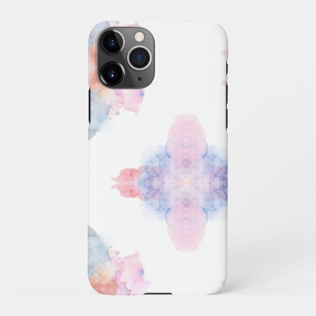 Artist Blue and Pink Watercolor iPhone Case (Back)