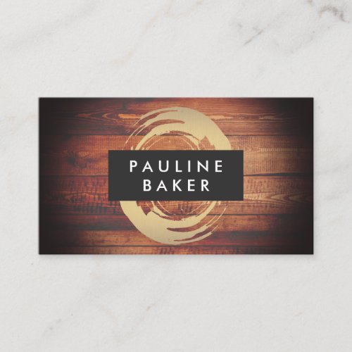 Artist Brush Stroke Rustic Wood Business Card