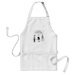 Artist Cartoon   Art Teacher, Art Critic Humor Adult Apron