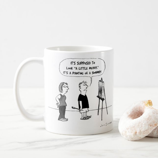 Artist Cartoon | Funny Art Teacher, Art Critic Coffee Mug